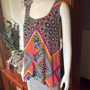 NWT Style&Co size small Floral Patchwork Sleeveless Top